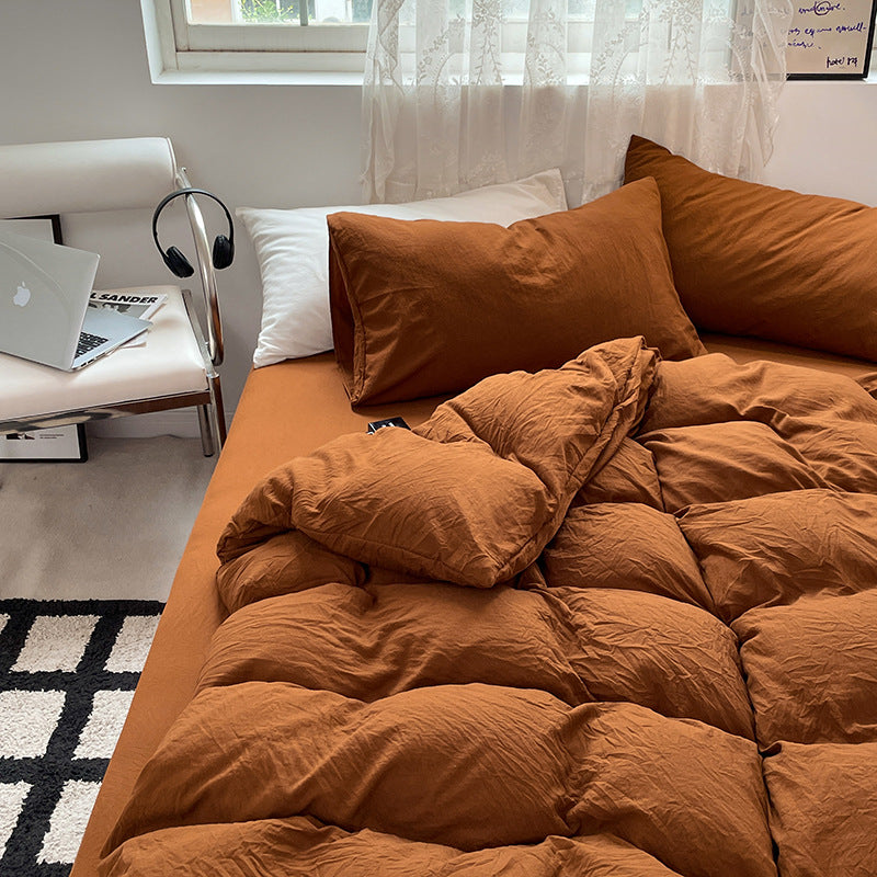 Duvet Solid Washed de Algodão - Caramel