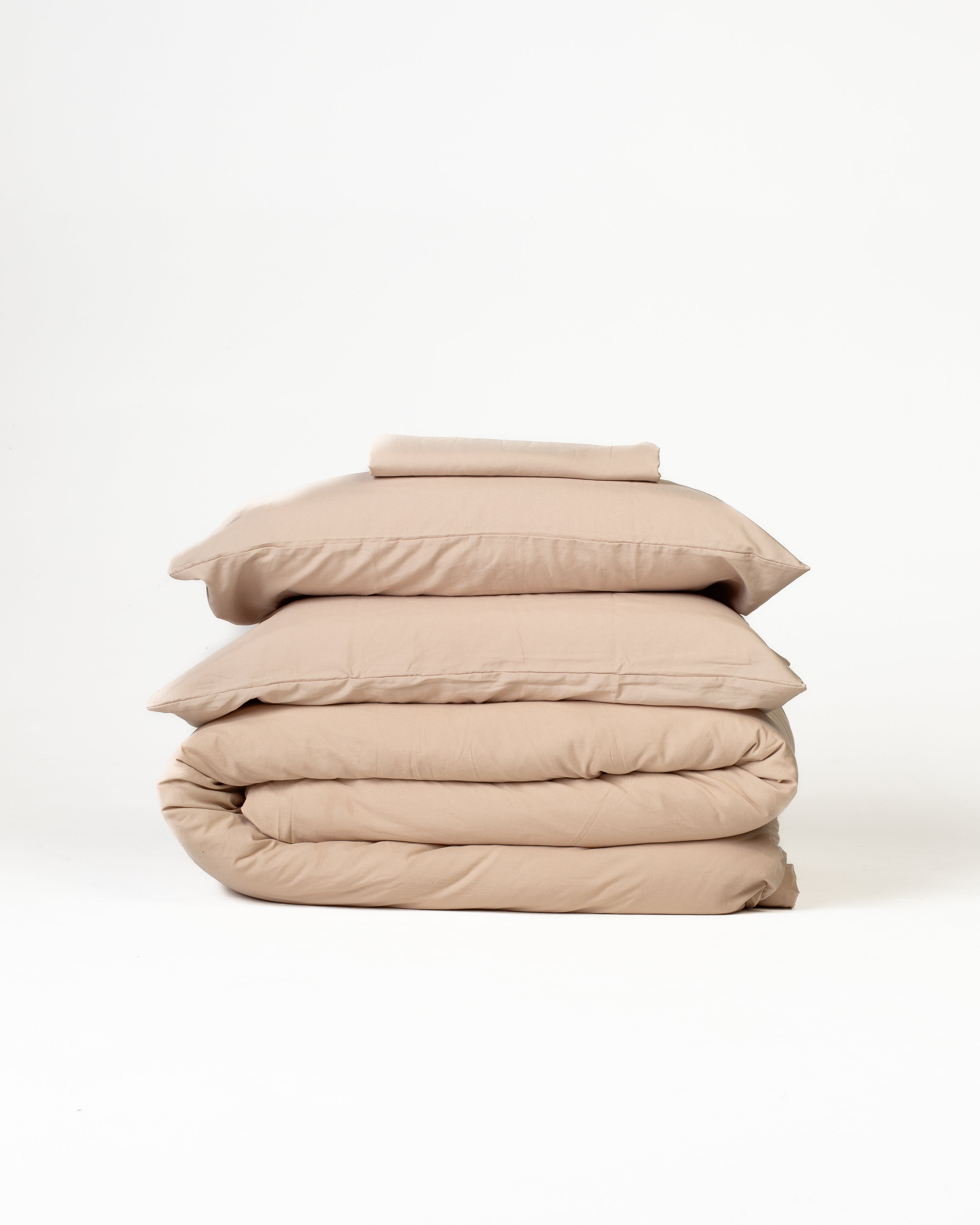 Jogo de Duvet Solid Washed de Algodão 4 Peças - Vanilla