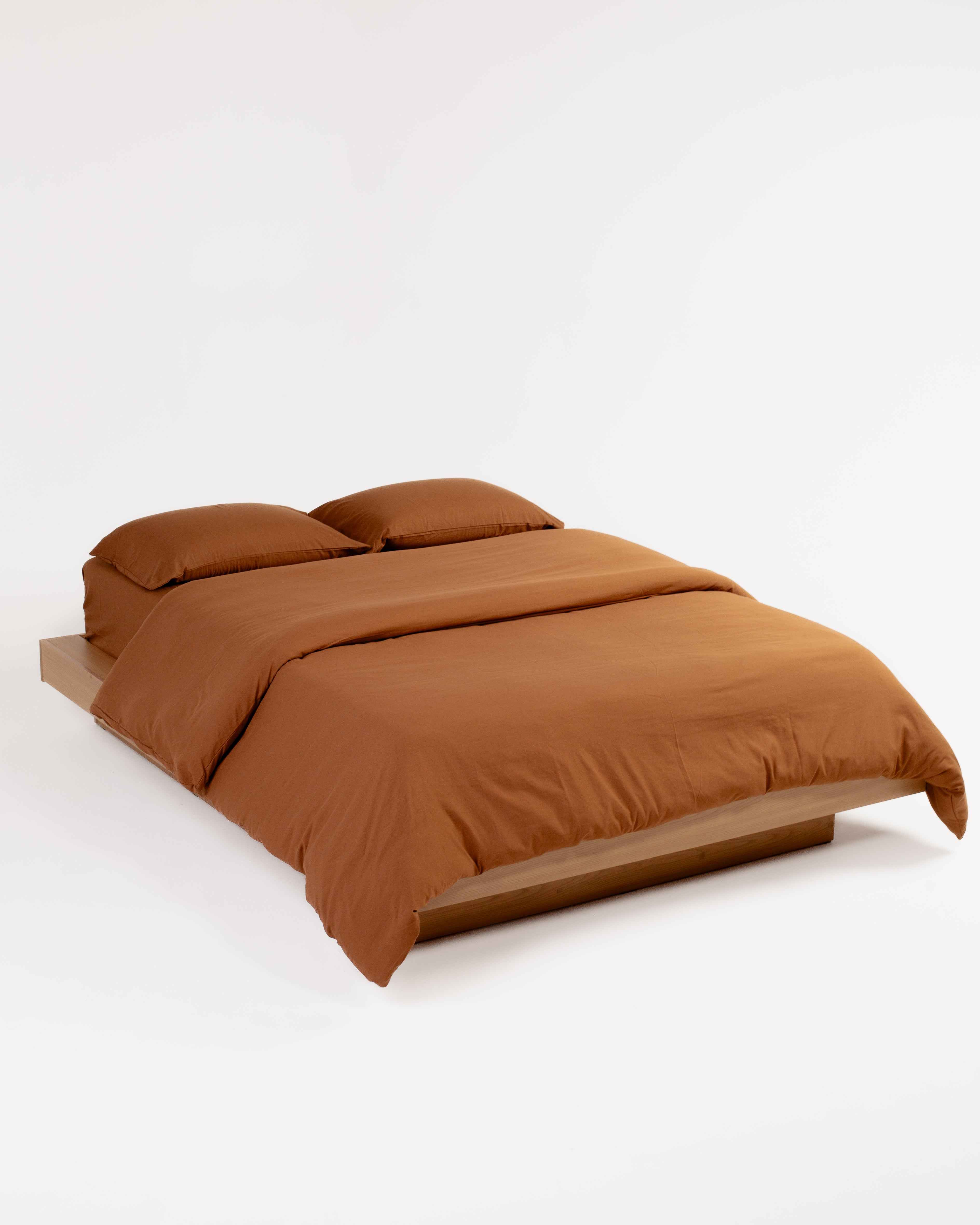 Jogo de Duvet Solid Washed de Algodão 4 Peças - Caramel