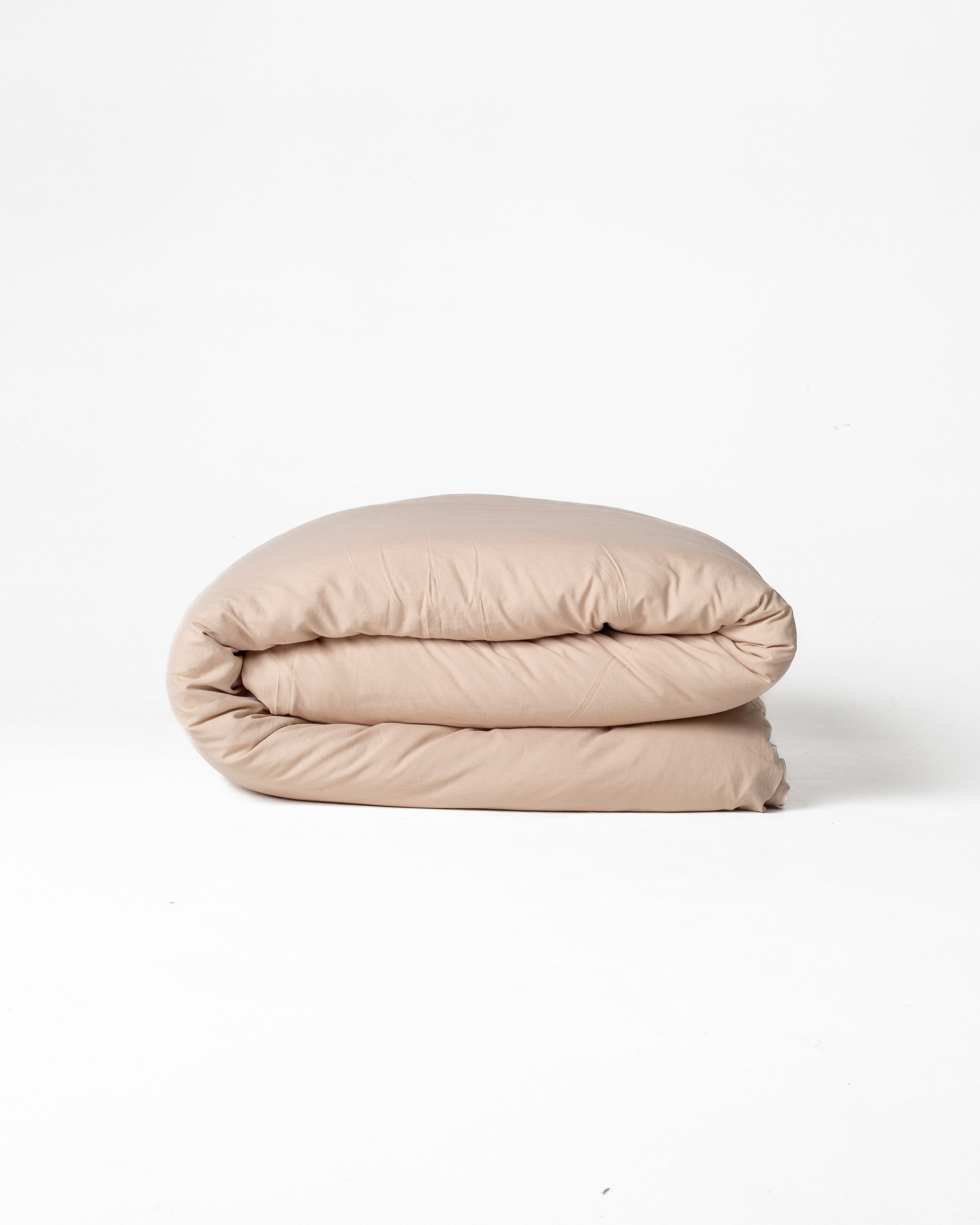 Jogo de Duvet Solid Washed de Algodão 4 Peças - Vanilla