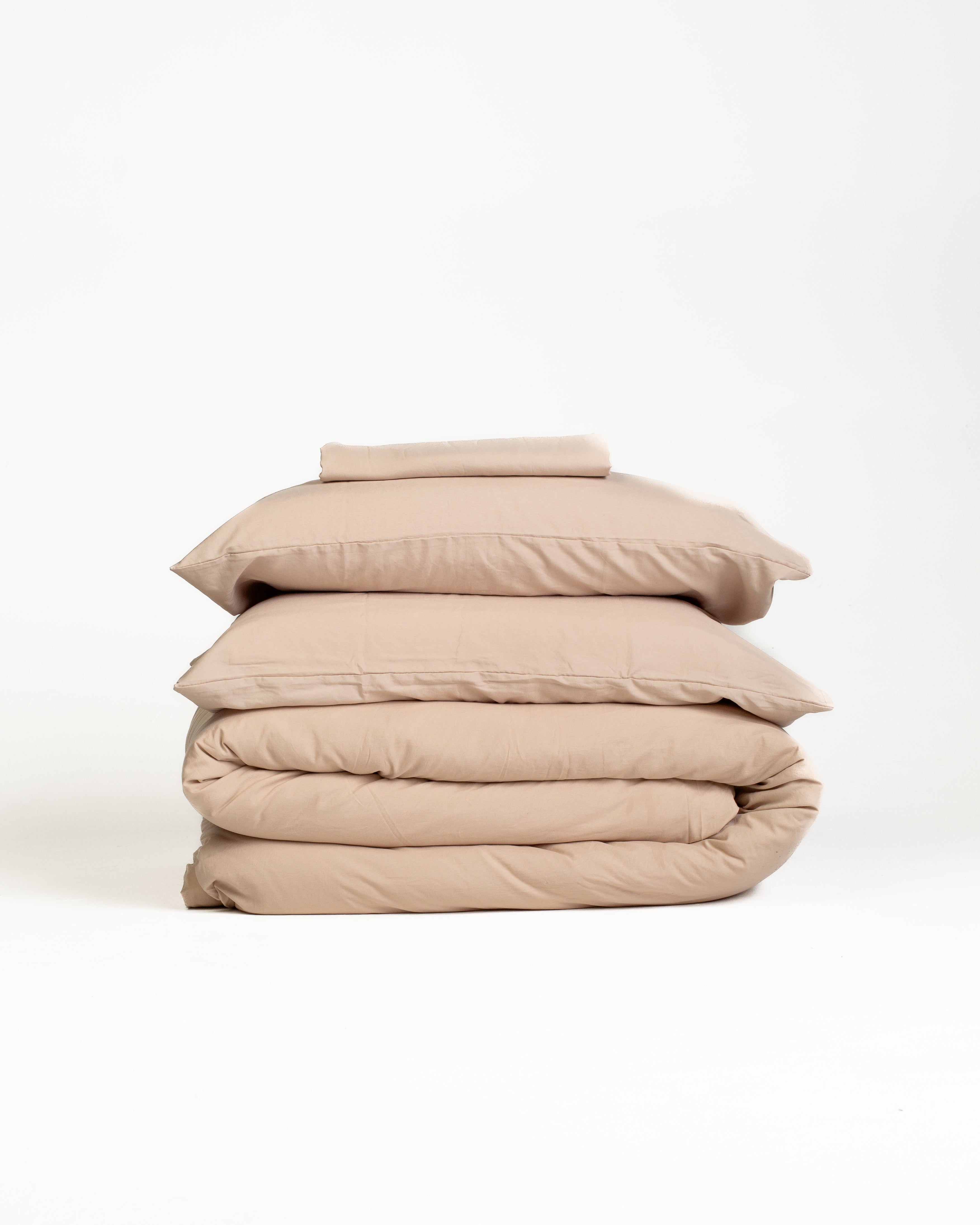 Jogo de Duvet Solid Washed de Algodão 4 Peças - Vanilla