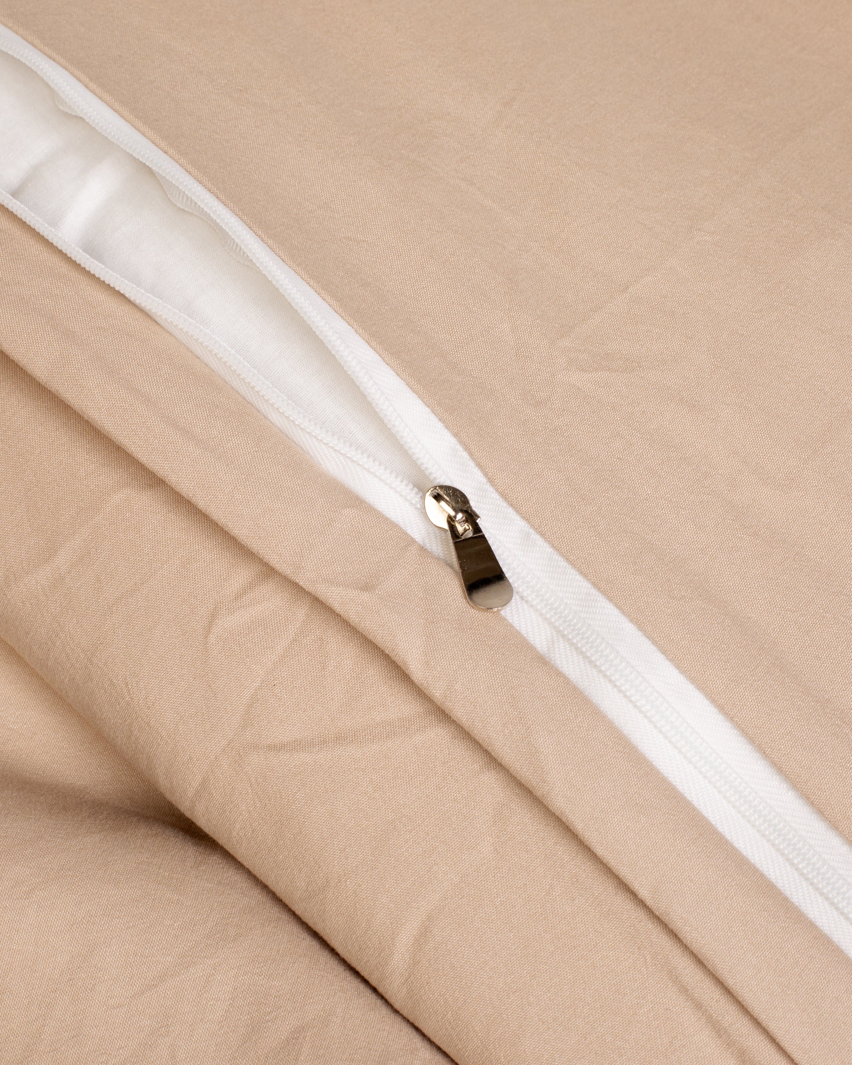 Jogo de Duvet Solid Washed de Algodão 4 Peças - Vanilla