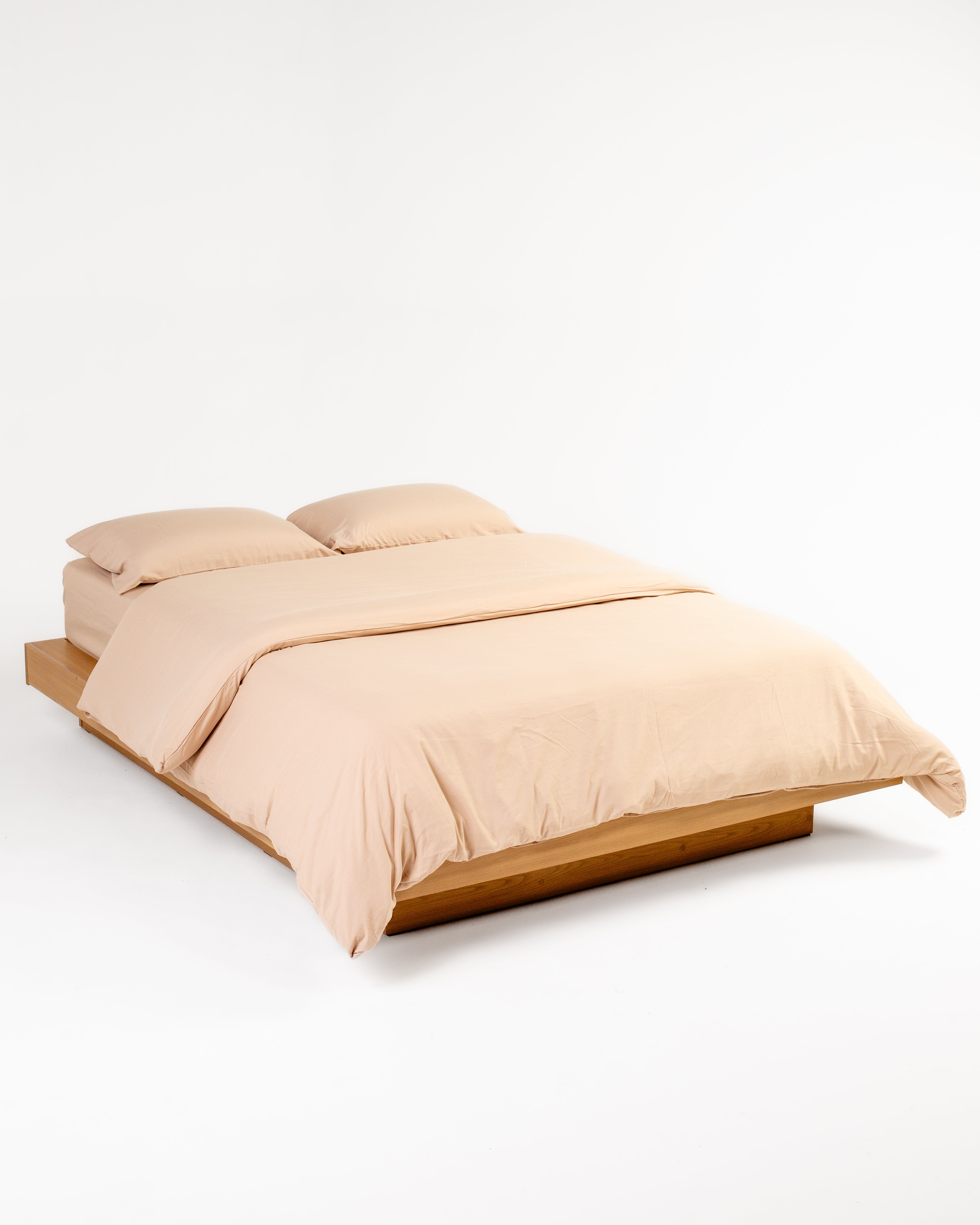 Jogo de Duvet Solid Washed de Algodão 4 Peças - Vanilla