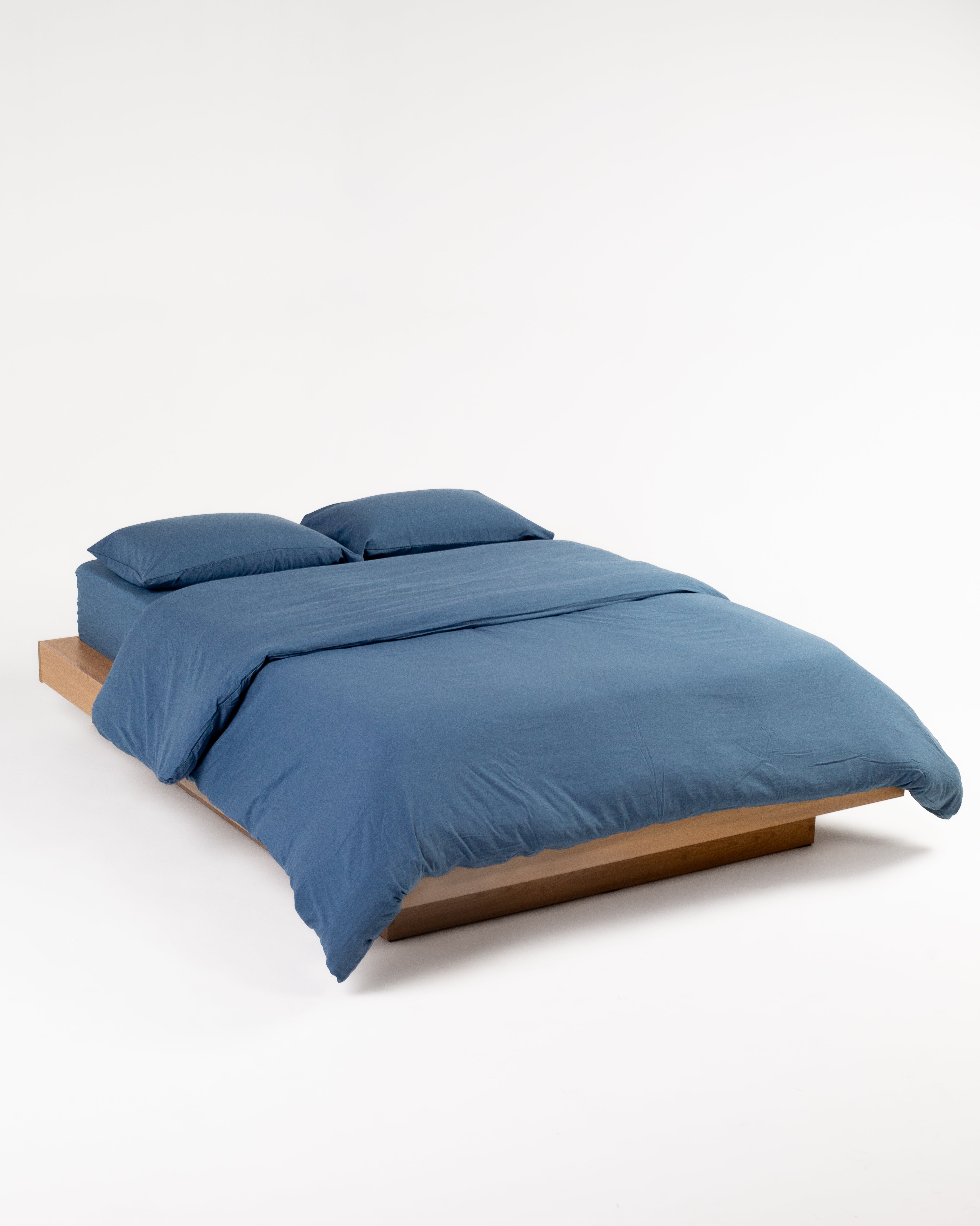 Jogo de Duvet Solid Washed de Algodão 4 Peças - Navy