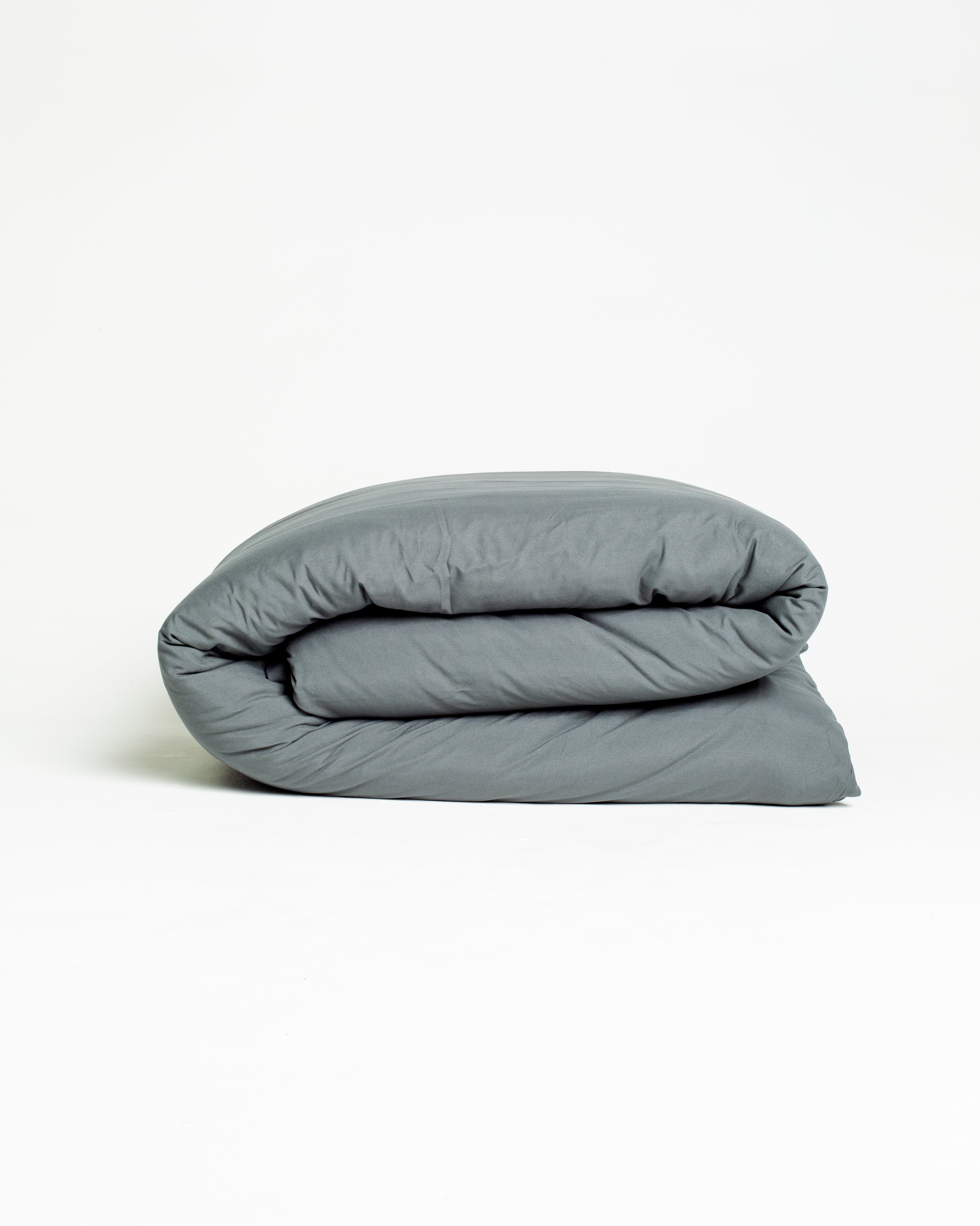Jogo de Duvet Algodão Solid Washed 4 Peças - Smoke