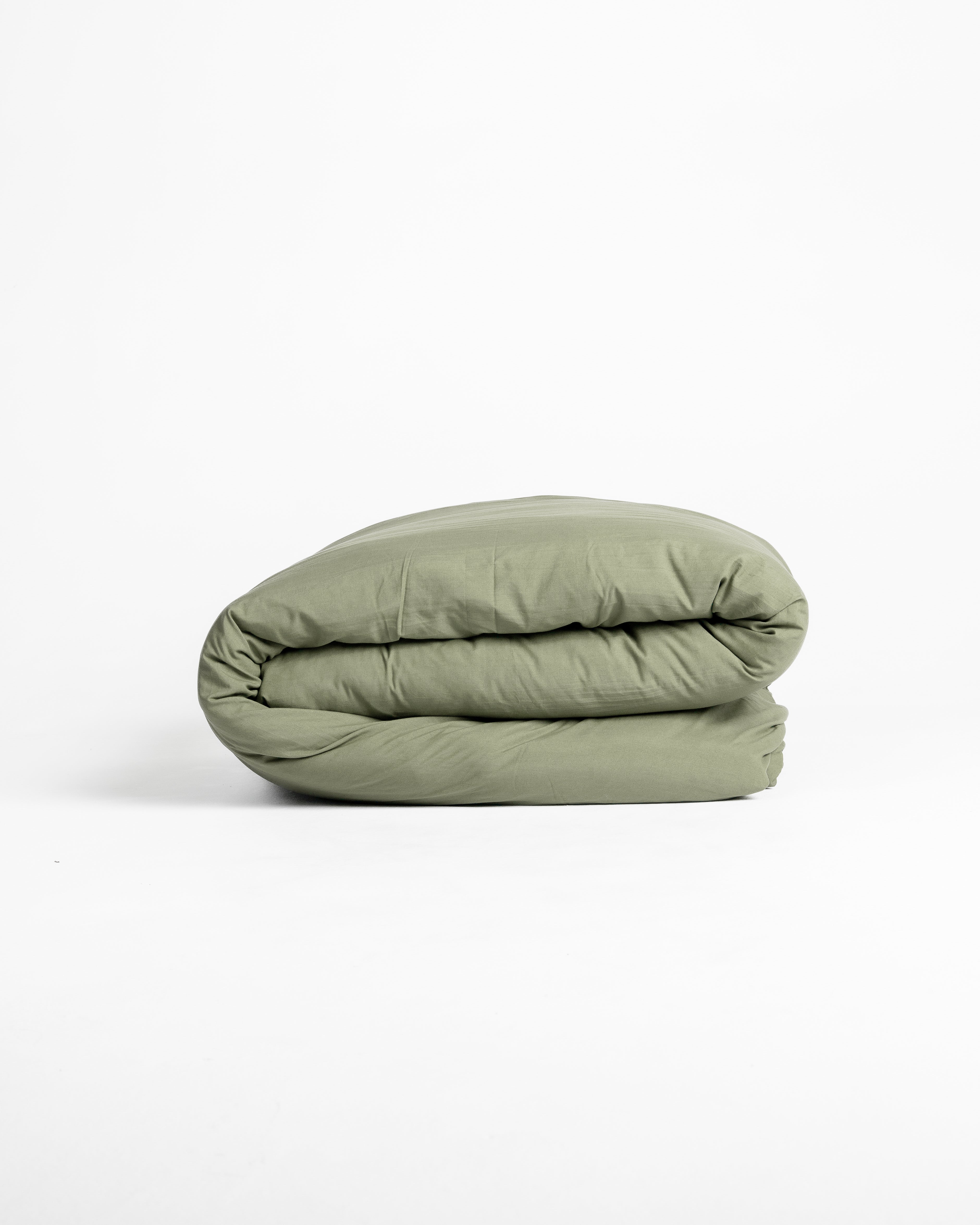 Jogo de Duvet Solid Washed de Algodão 4 Peças - Matcha