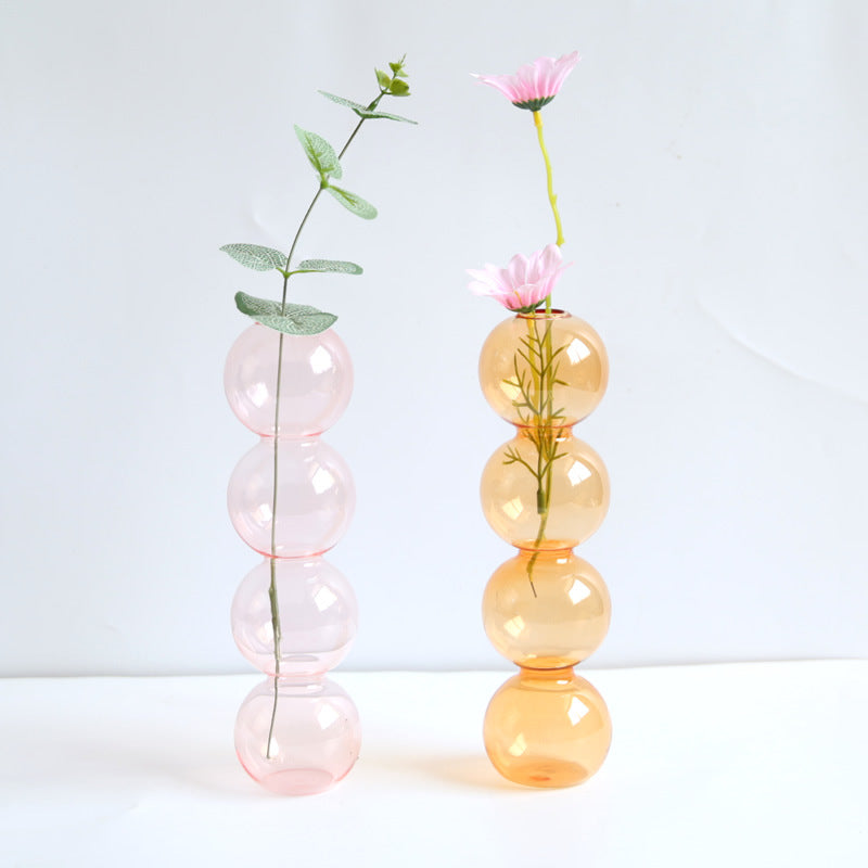 Castiçal e Vaso de Vidro Bubble